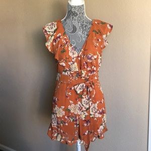 Rust Colored Floral Romper